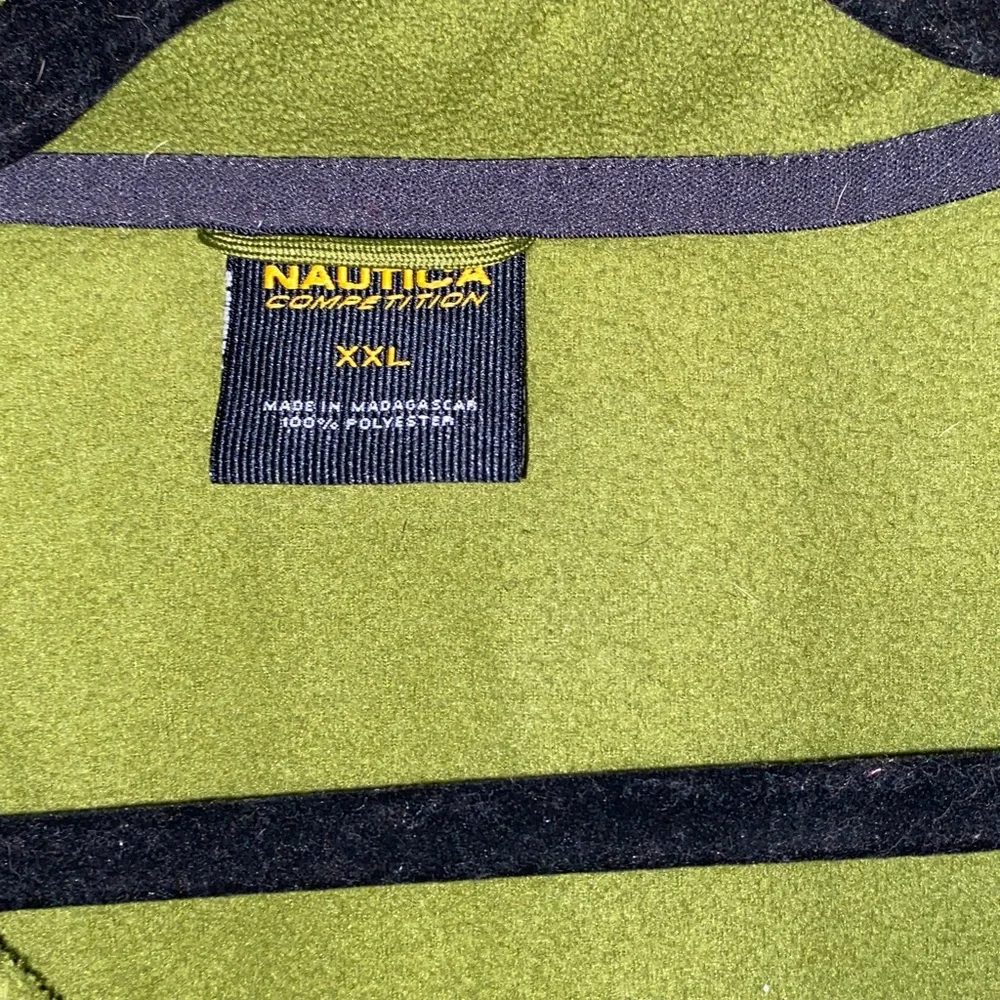 VTG Nautica Competition Sport Pullover 1/2 Zipper Fleece Olive Green Size XXL